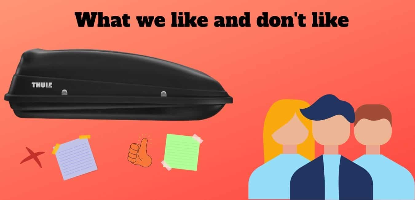 what we like and don't like about the Thule sidekick roof boxes