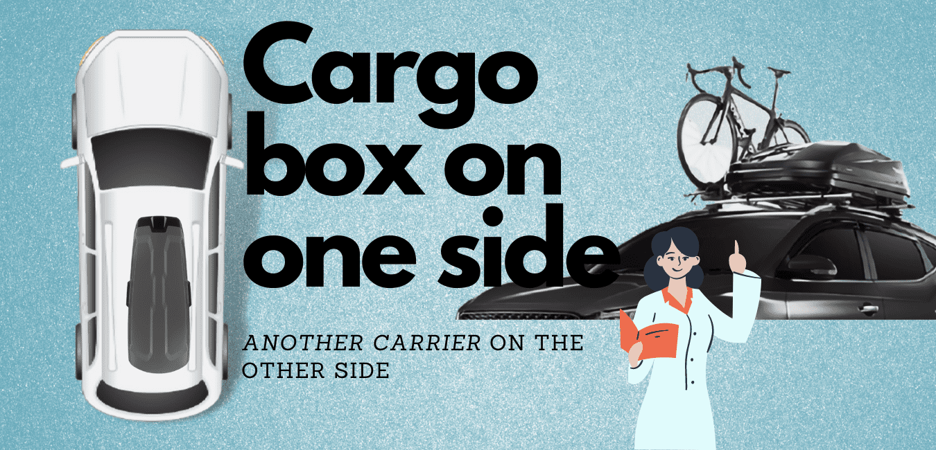 when using two carriers at the same time, you can move your roof box to one side for giving space for anther carrier.