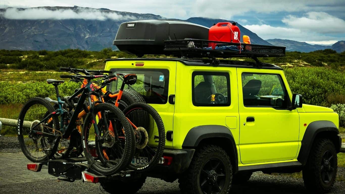 You can use hitch-mounted bike rack to carry up to 4 bikes at once, and you can utilize the car roof to create multi-function cargo system to haul more items on the roof racks.