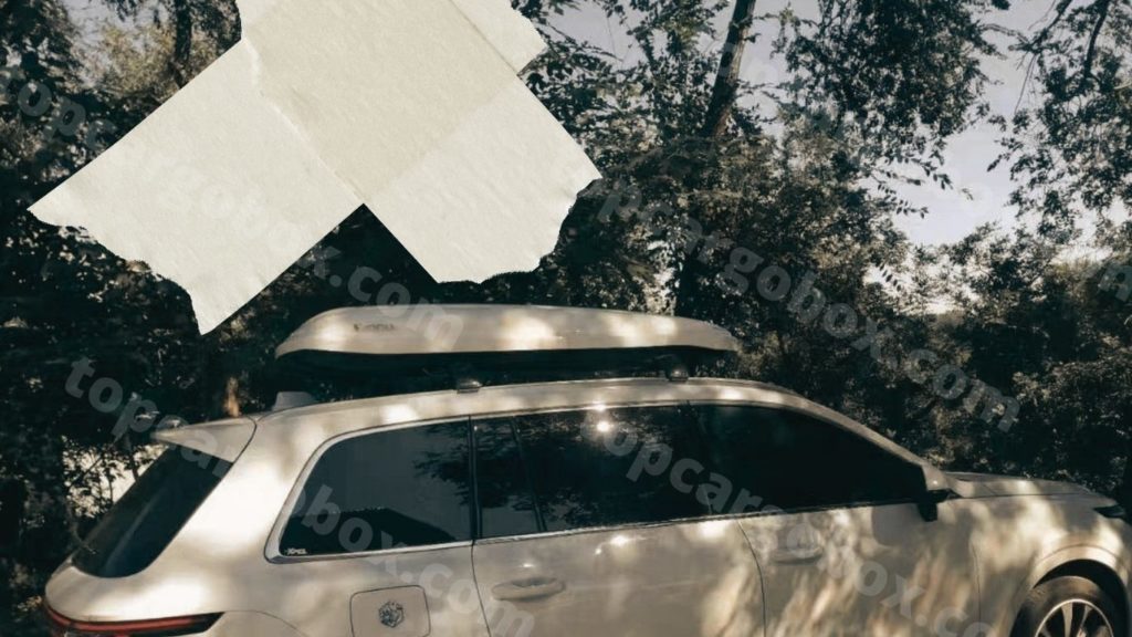 INNO aerodynamic roof box on white SUV