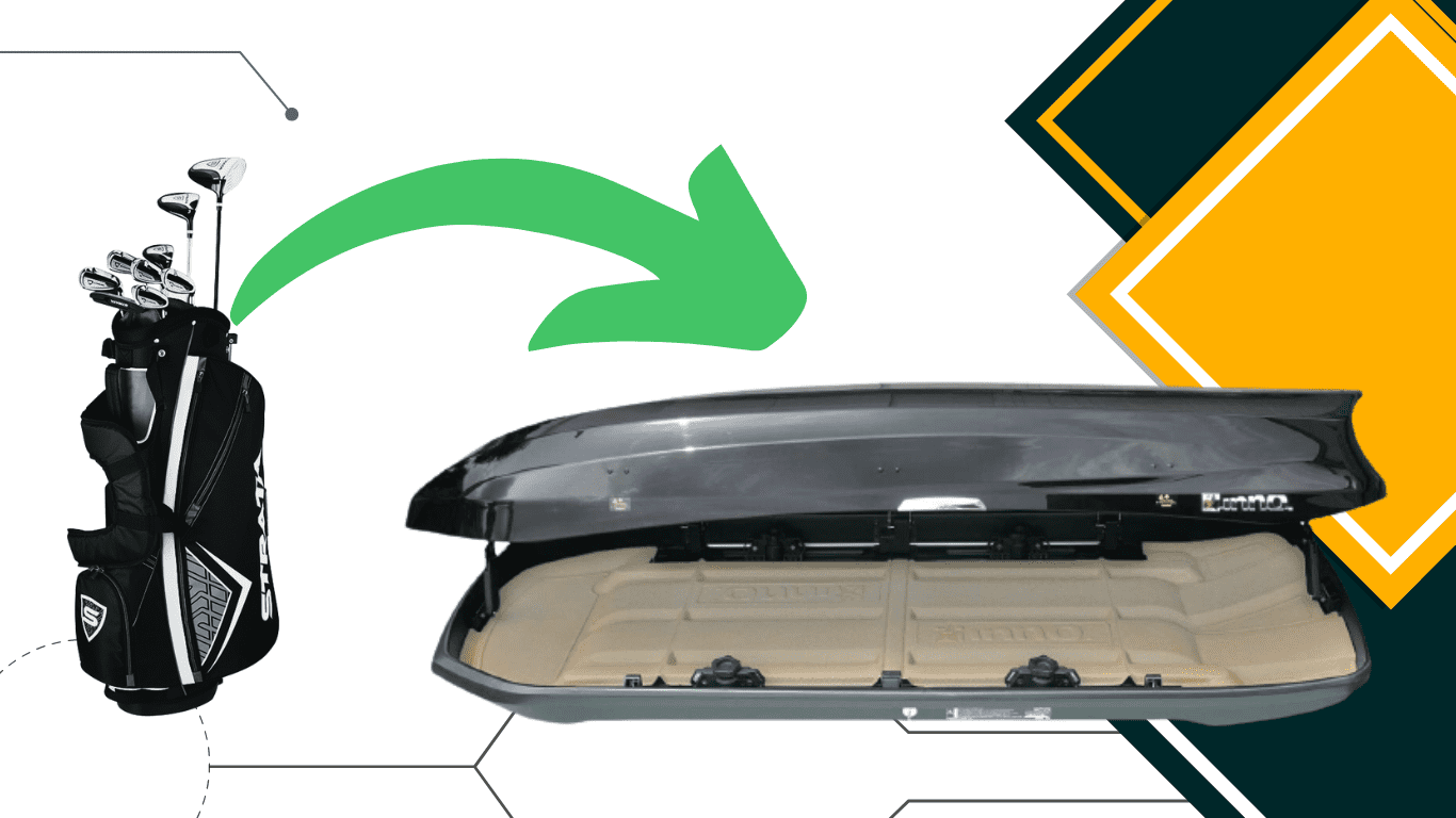 transport several golf clubs in a INNO wedge roof cargo box