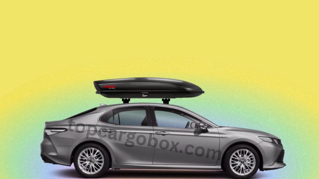 Yakima Skybox Aerodynamic CARGO box on top of the Toyota Camry