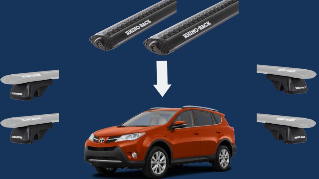 Rhino-Rack Vortex crossbars or roof racks for Toyota RAV4 with factory raise roof rails