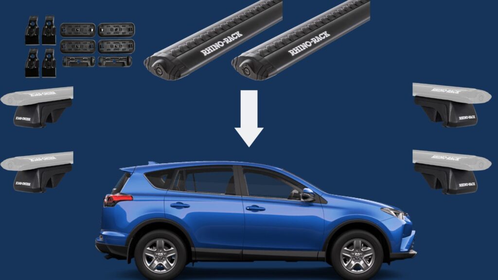 Rhino-Rack Vortex roof racks or crossbars for Toyota RAV4 with bare roofs