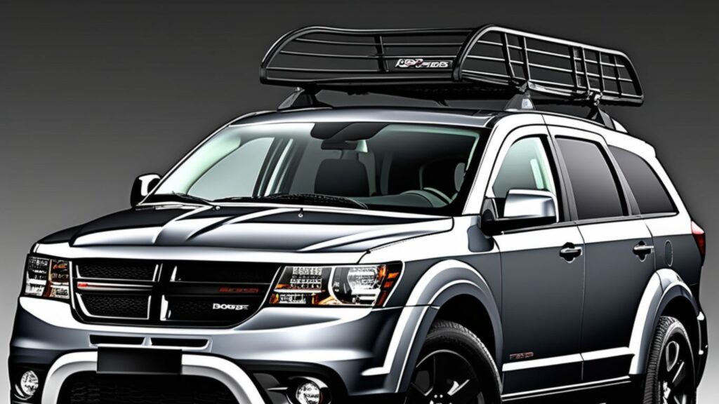 Dodge journey with a rooftop cargo basket