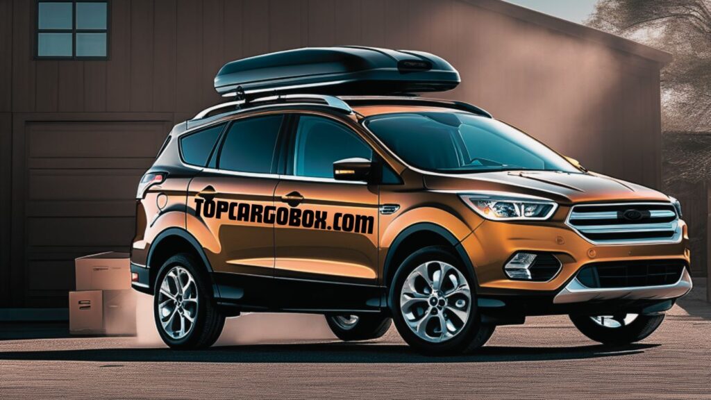 Having a rooftop cargo carrier on Ford Escape to boost the roof loading capacity