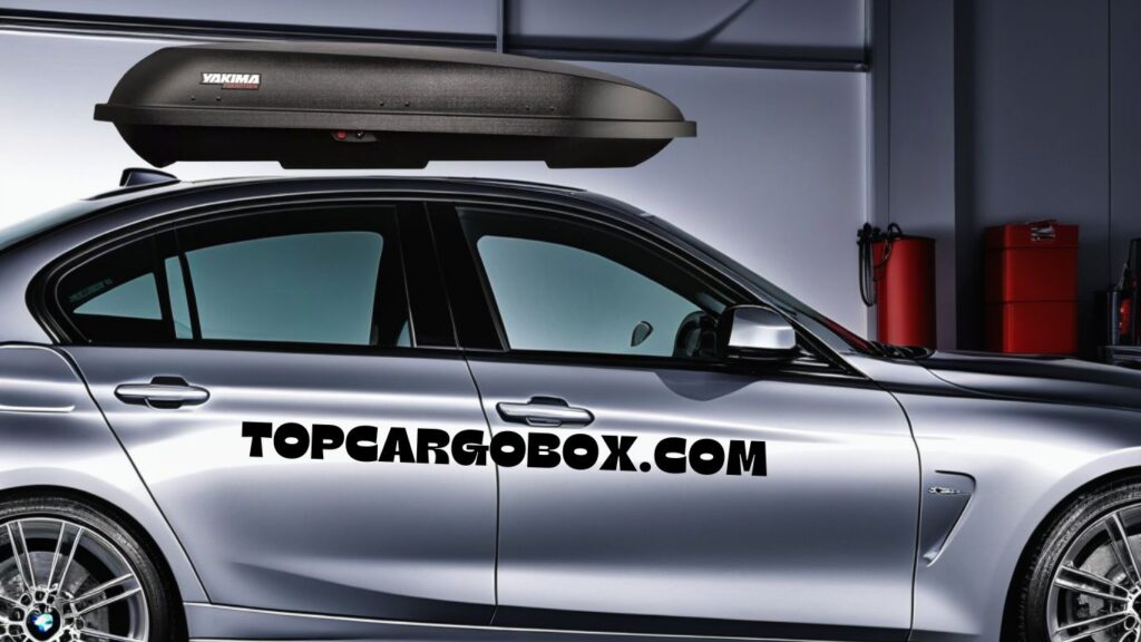Yakima showcase roof box on BMW 3 series