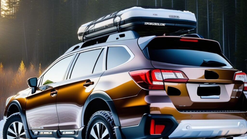 load skis or snowboards into a cargo box in winter to free up the space in trunk