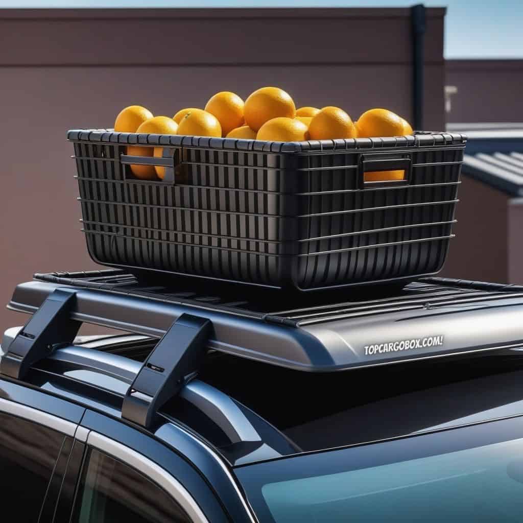 rooftop cargo basket on the roof bars