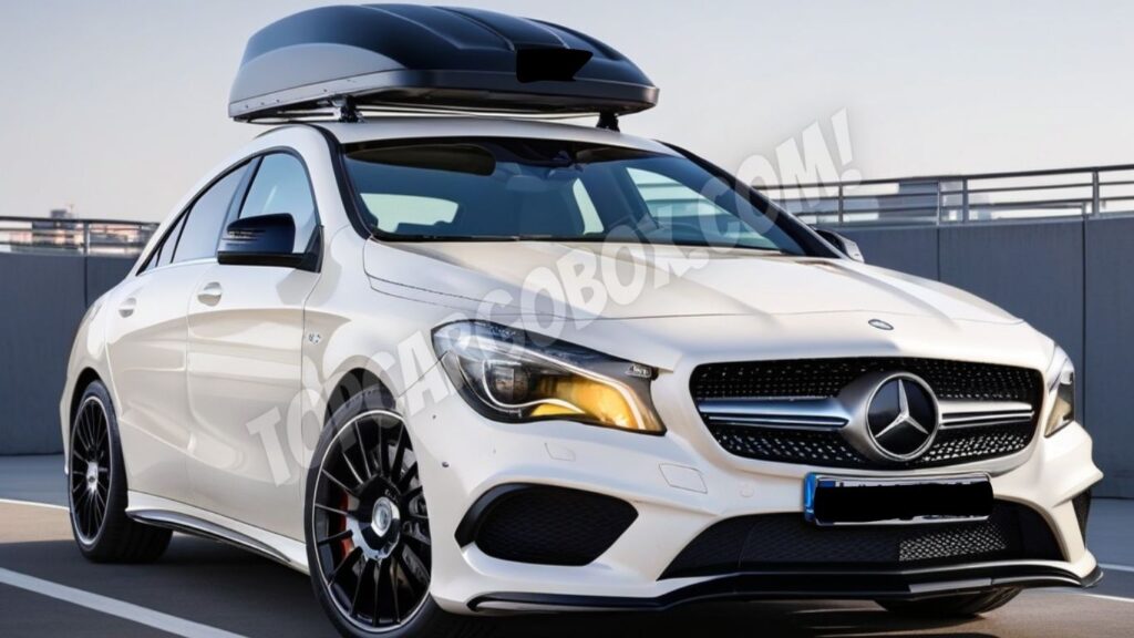having a rooftop cargo box on Mercedes Benz CLA is a smart choice.