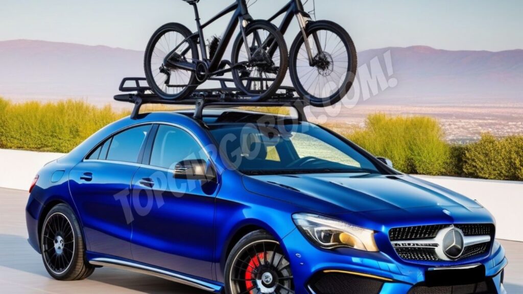mounting two bikes on the roof of a Mercedes Benz CLA with bike racks
