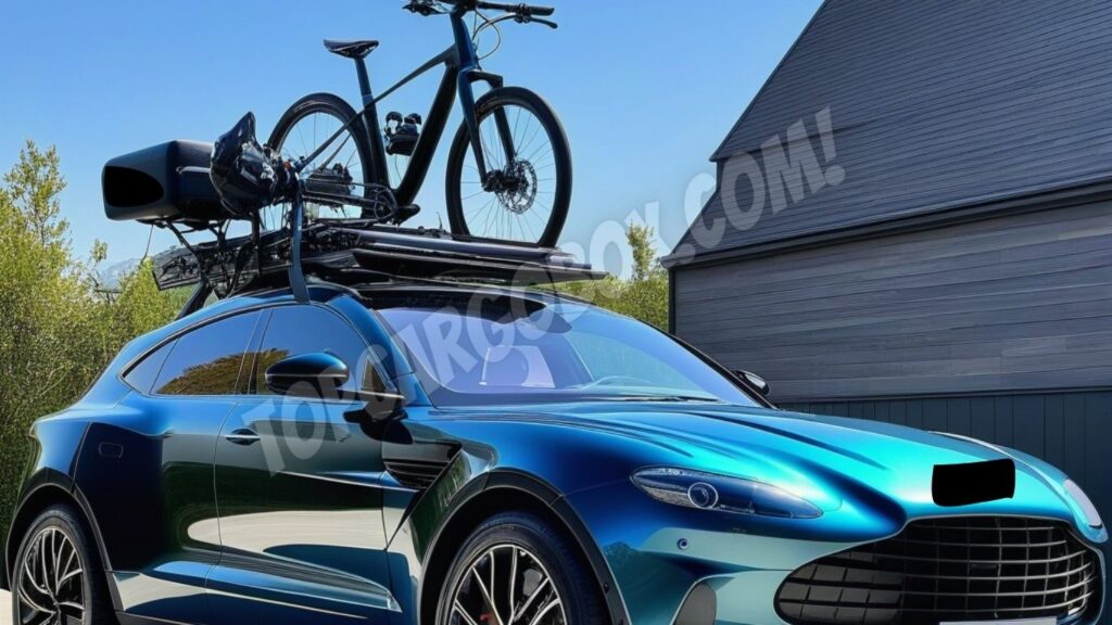 Carrying Bike On the roof of a Aston Martin DBX