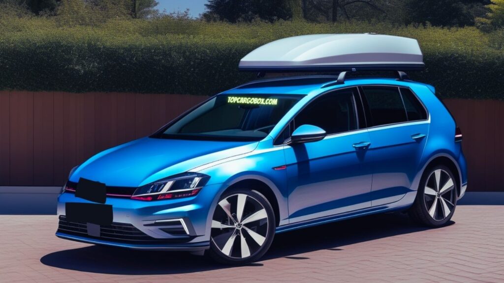 Volkswagen Golf rooftop cargo carrier in use