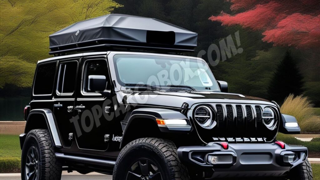 Ready for any adventure with my trusty Jeep and rooftop cargo carrier!