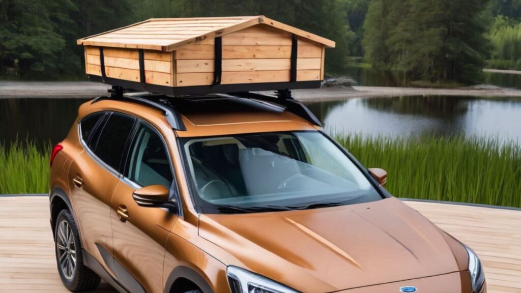 wooden rooftop cargo box 
