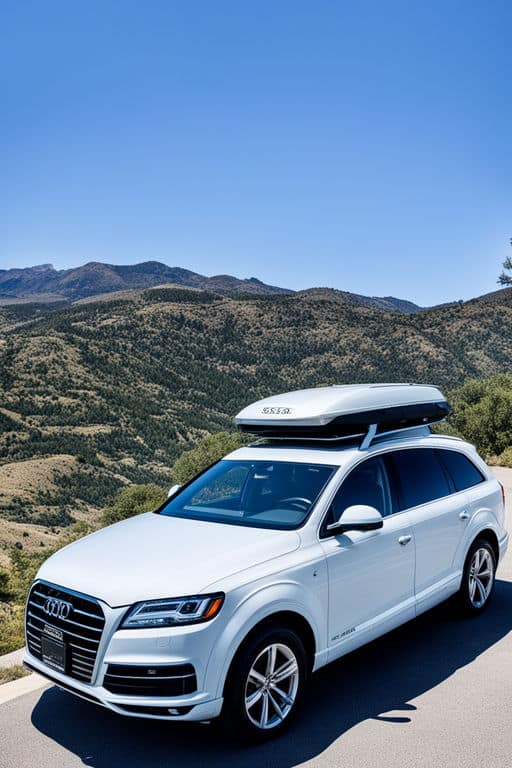 Driving a Audi Q7 with a rooftop hardshell cargo box to California