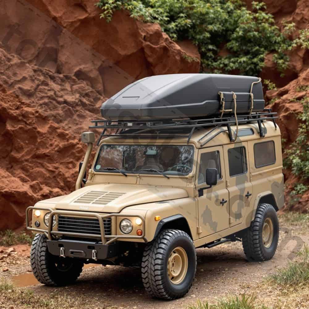 Pinzgauers with reinforced roof racks can haul heavy loads, from spare tires to camping gear, without sacrificing off-road capability.