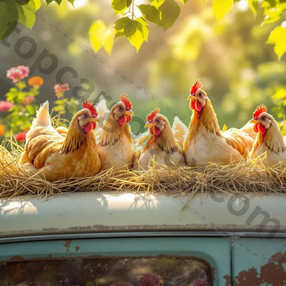 "Close-up of a modified roof box with predator-proof vents and a ramp, proving DIY coops can be both secure and budget-friendly."
