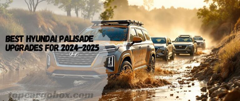 Happy family loading gear into a Palisade with custom floor mats, showcasing real-world spill and mess resistance.