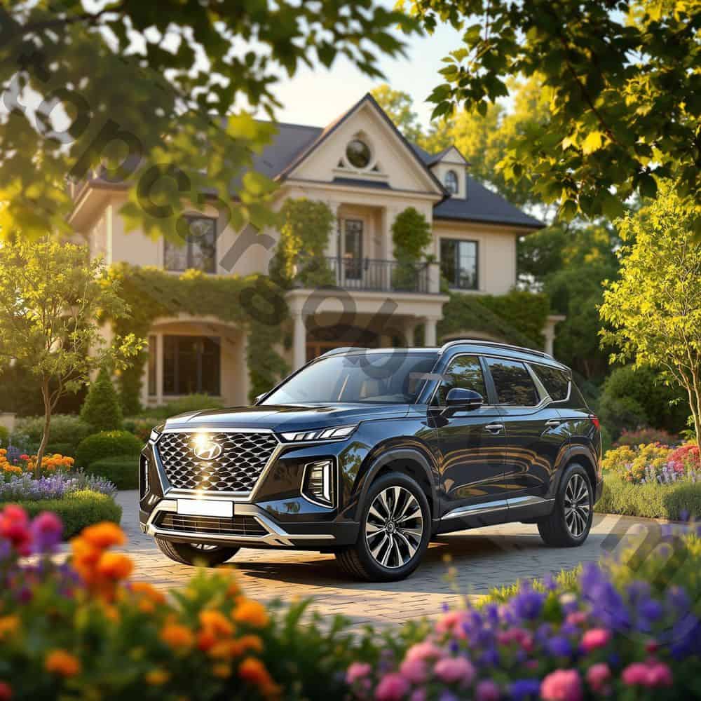 "Hyundai Palisade vs Kia Telluride side-by-side comparison highlighting design differences and tech features."