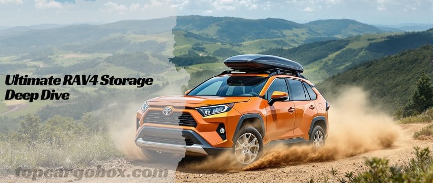 "Comparison of SUV cargo spaces: RAV4's wide, square layout vs. competitors like the Honda CR-V and Subaru Forester."