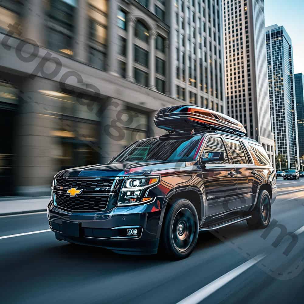 Goplus rooftop box with dual-side opening, demonstrating easy access from either side of the vehicle for convenient loading and unloading.