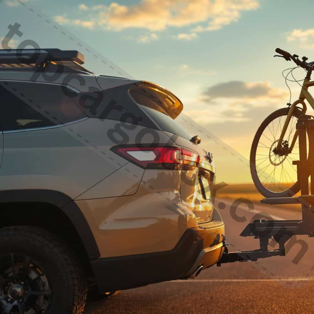 "Close-up of Thule’s anti-sway cradles securing bike frames, preventing contact during transport for scratch-free rides."