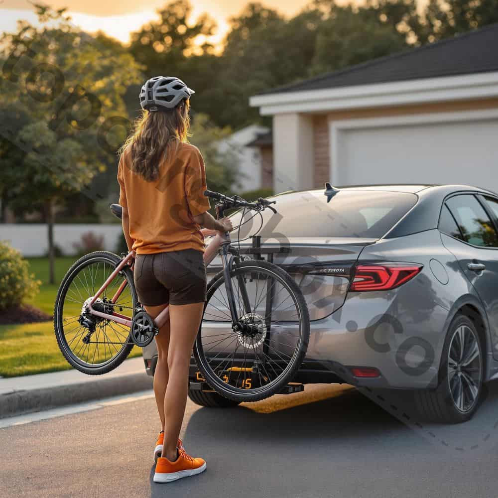 "Infographic showing the three main types of bike racks (hitch, trunk, roof) with space-saving benefits highlighted."