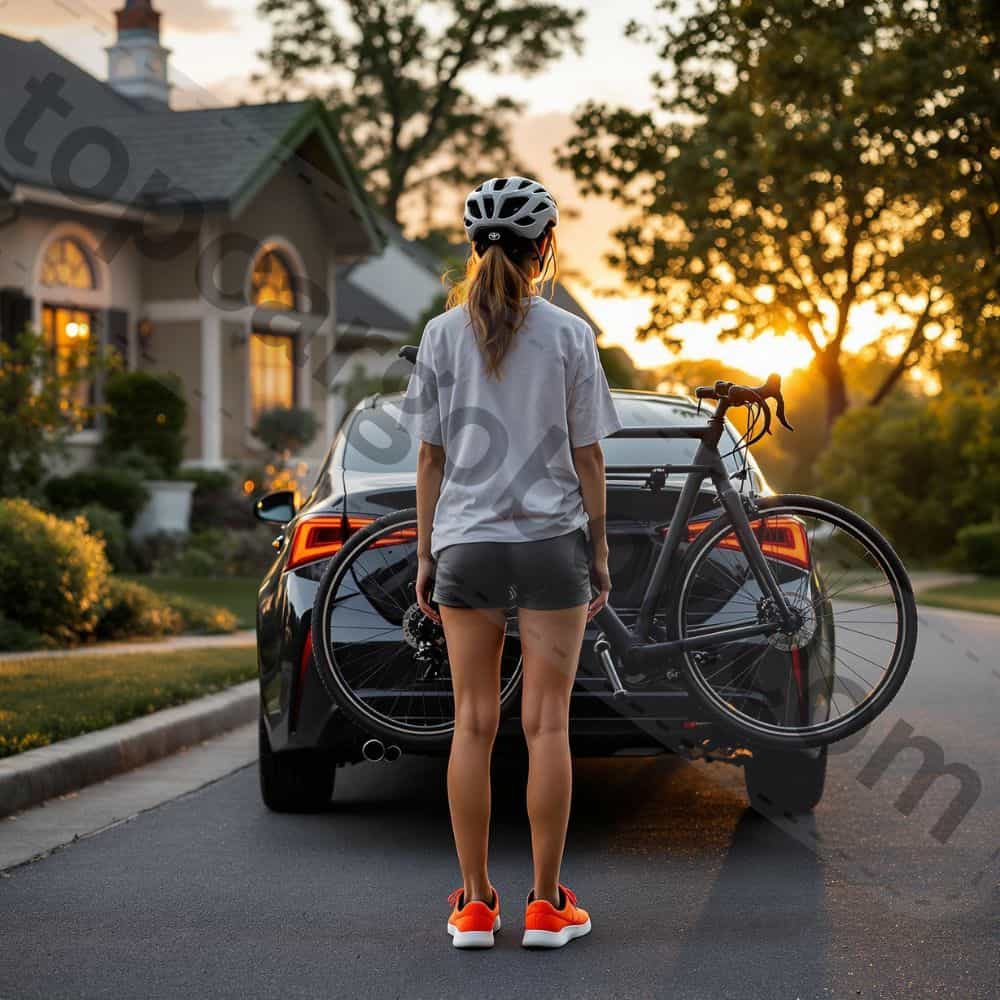 Roof rack system with bike carriers installed on a SUV’s crossbars, keeping bikes elevated and stable.
