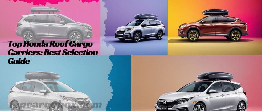 Budget-friendly SportRack Vista cargo box loaded onto a Honda Civic, demonstrating easy installation and compact storage for urban drivers.