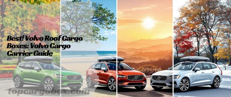 A low-profile Thule Pulse roof cargo box fitted on a Volvo C40 Recharge, maximizing space without sacrificing aerodynamics.