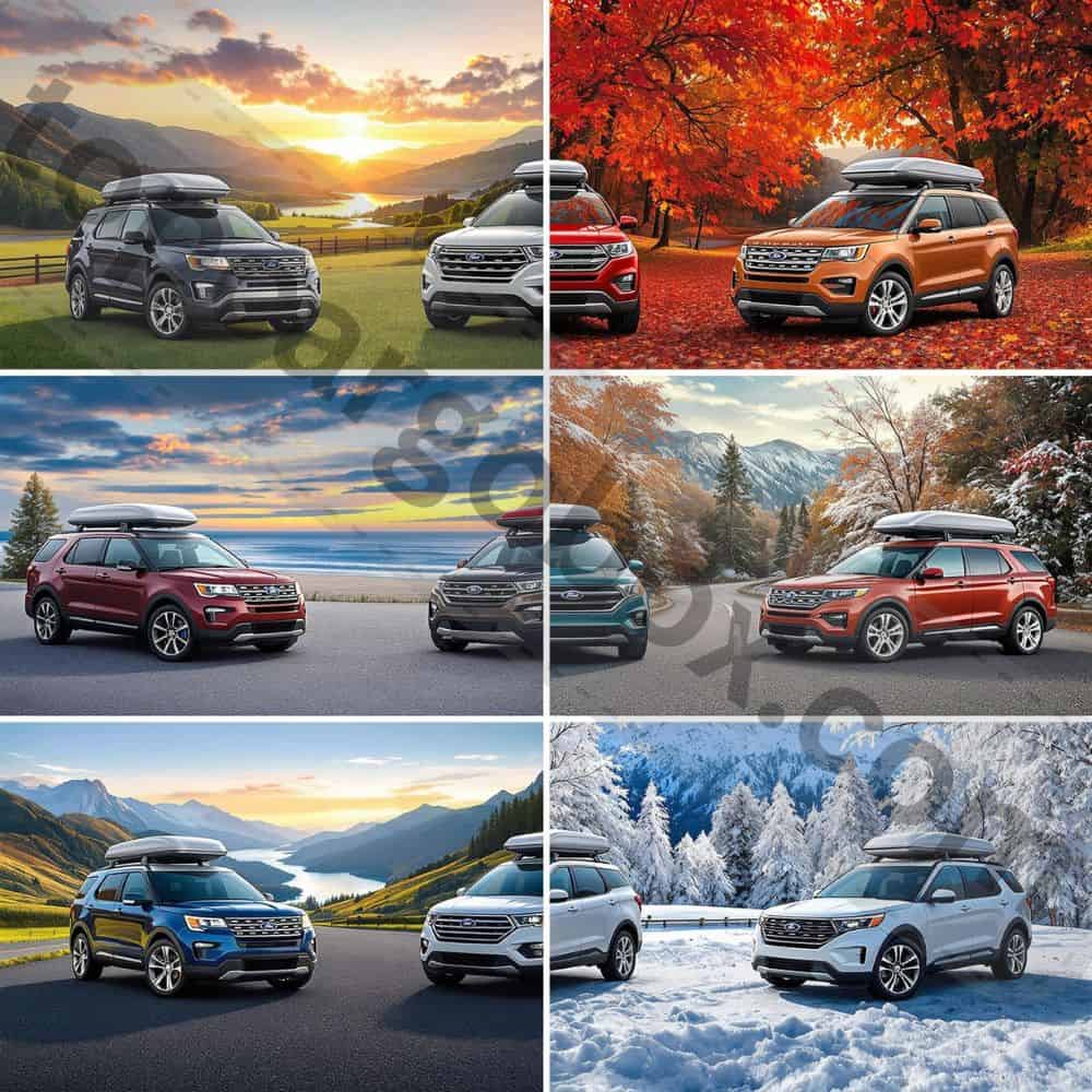 Ford F-150 pickup truck sporting a rugged, high-capacity roof cargo box perfect for hauling camping gear and tools.