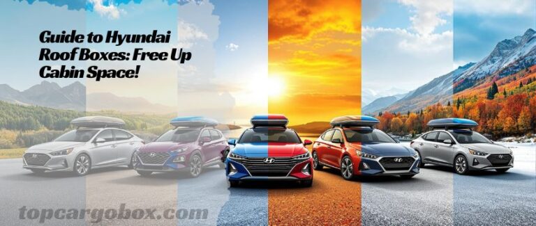 A family loading skis into a spacious roof box on their Hyundai Palisade for winter vacation prep.