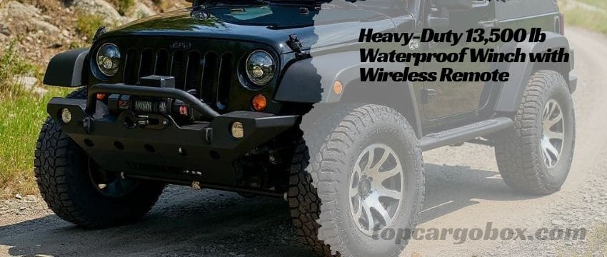 "Wireless remote control in hand, demonstrating the winch’s 60-foot range for safe, convenient off-road recoveries."