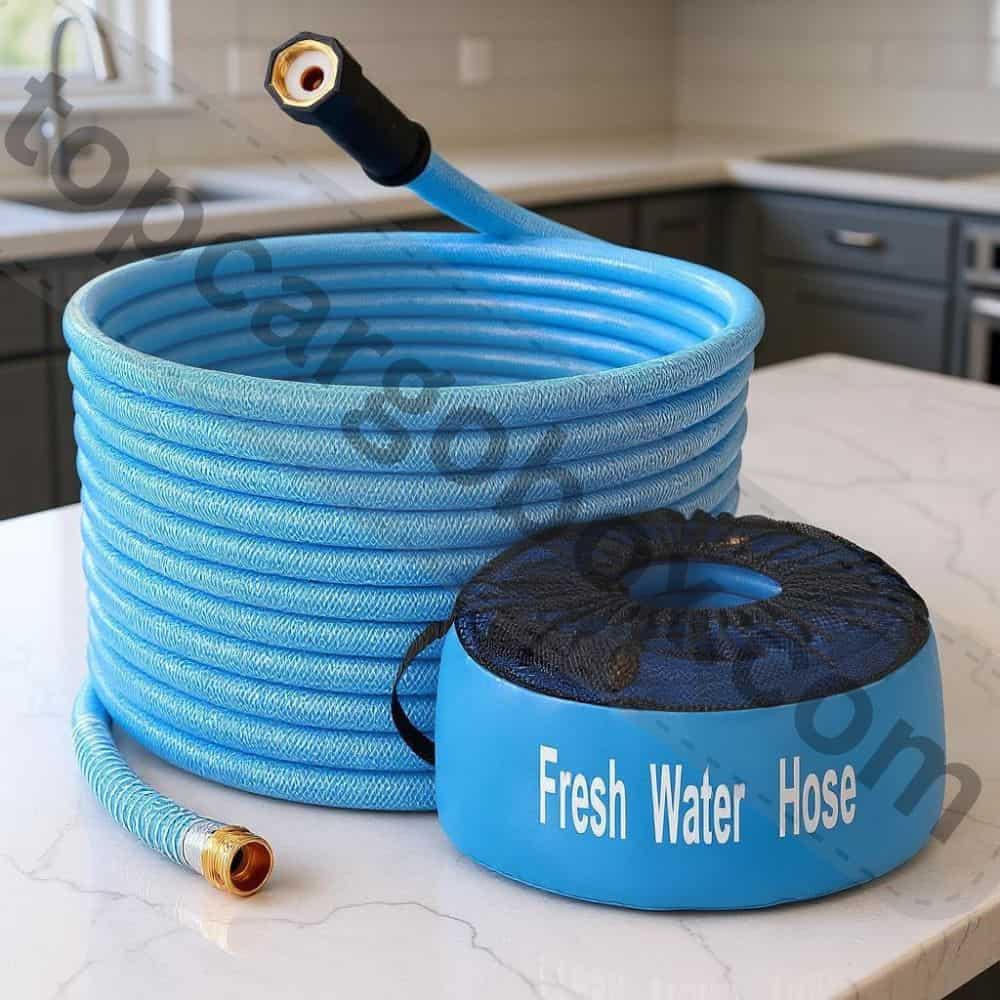 A side-by-side comparison of ½-inch and ⅝-inch hoses, showing diameter differences.
