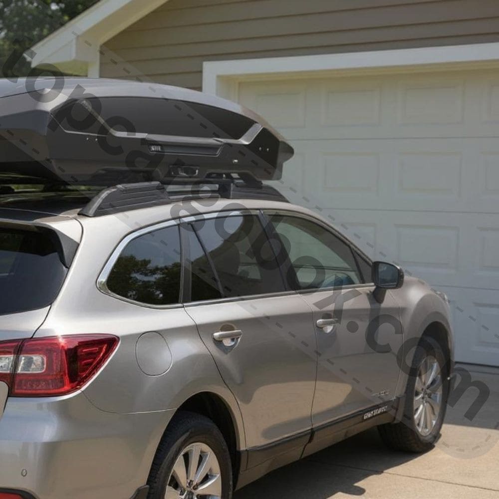 A family loading skis into a Thule Motion 3 L—its 180 cm capacity fits longer skis and snowboards.