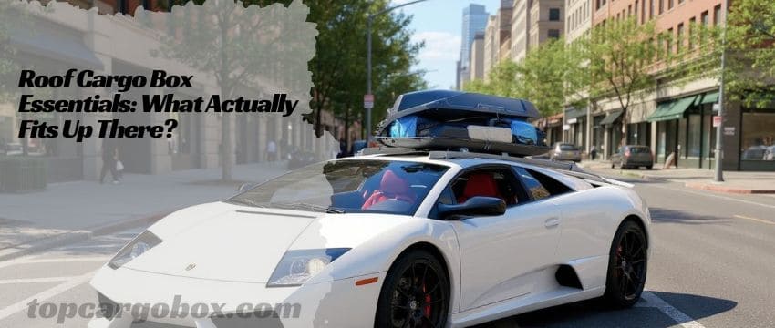 A family loading soft-sided duffel bags into a rooftop cargo box, maximizing space for their road trip.