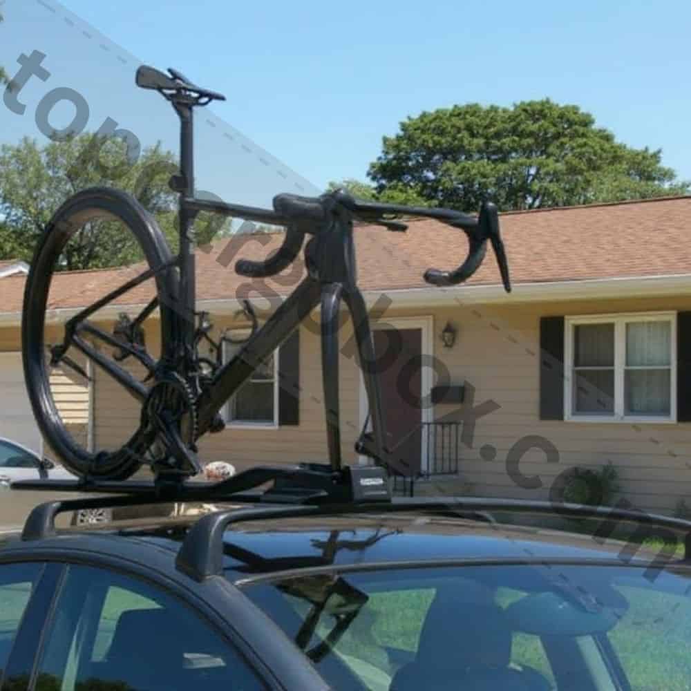 FastRide's sleek profile with only the fork and rear wheel secured, creating minimal wind resistance on the highway.