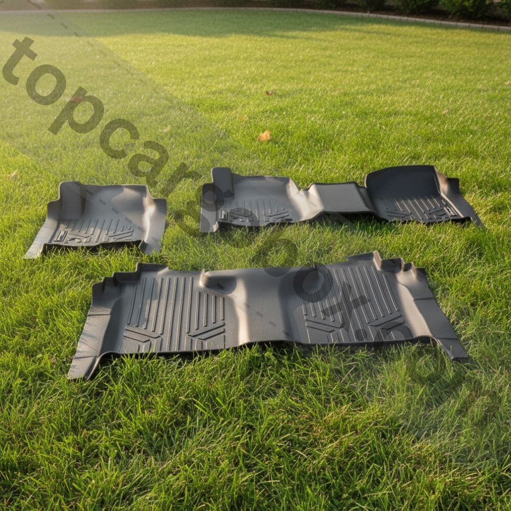 The underseat storage bin of a Silverado, fully accessible and unobstructed by the nearby SMARTLINER floor mat.