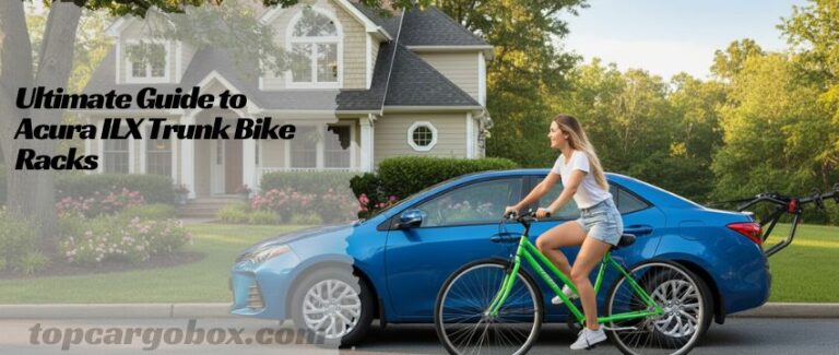 From a side angle, you can see how the rack positions the bikes clear of the Acura ILX's rear bumper and trunk lid.