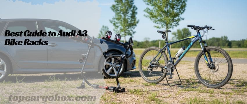 Close-up view of the Saris Bones EX rack's adjustable arms and rubber feet pressing gently against the Audi A3's painted hatchback.