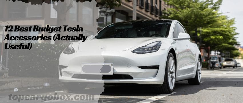 A custom-fit sunshade for a Tesla Model Y Juniper's glass roof, shown in gray fabric with a memory steel frame.