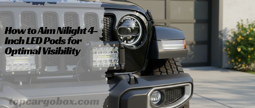 A side-view of the sturdy, adjustable mounting bracket that allows the Nilight pod to be pivoted and locked into the perfect position for optimal visibility.