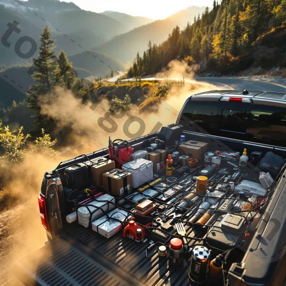 A person strategically loading a truck bed, placing heavy boxes against the cab wall first.